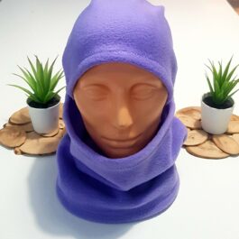 A2. Komplet z Polara Czapka + Komin Fioletowy 50 cm – 55 cm