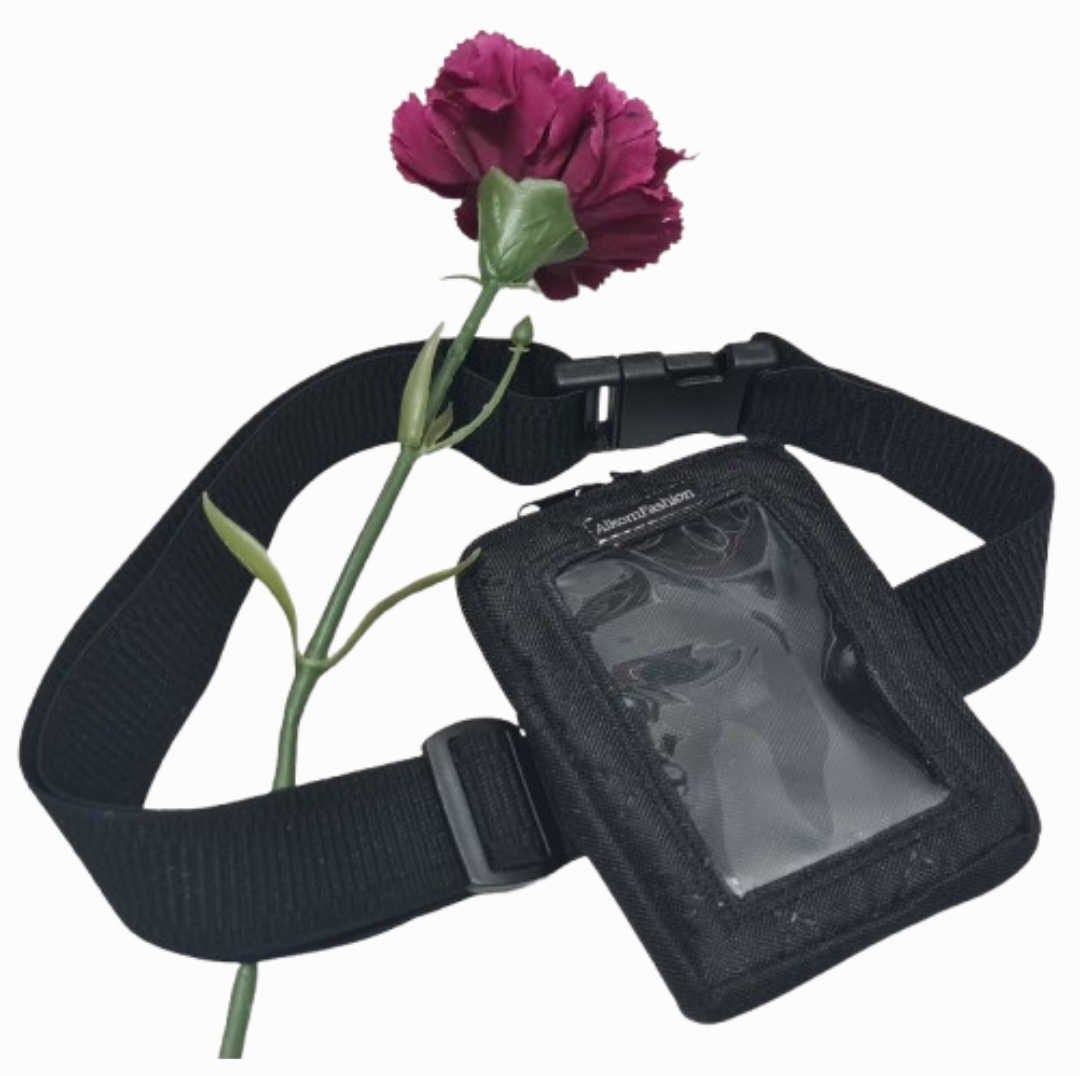 Saszetka z okienkiem Pionowa Czarna